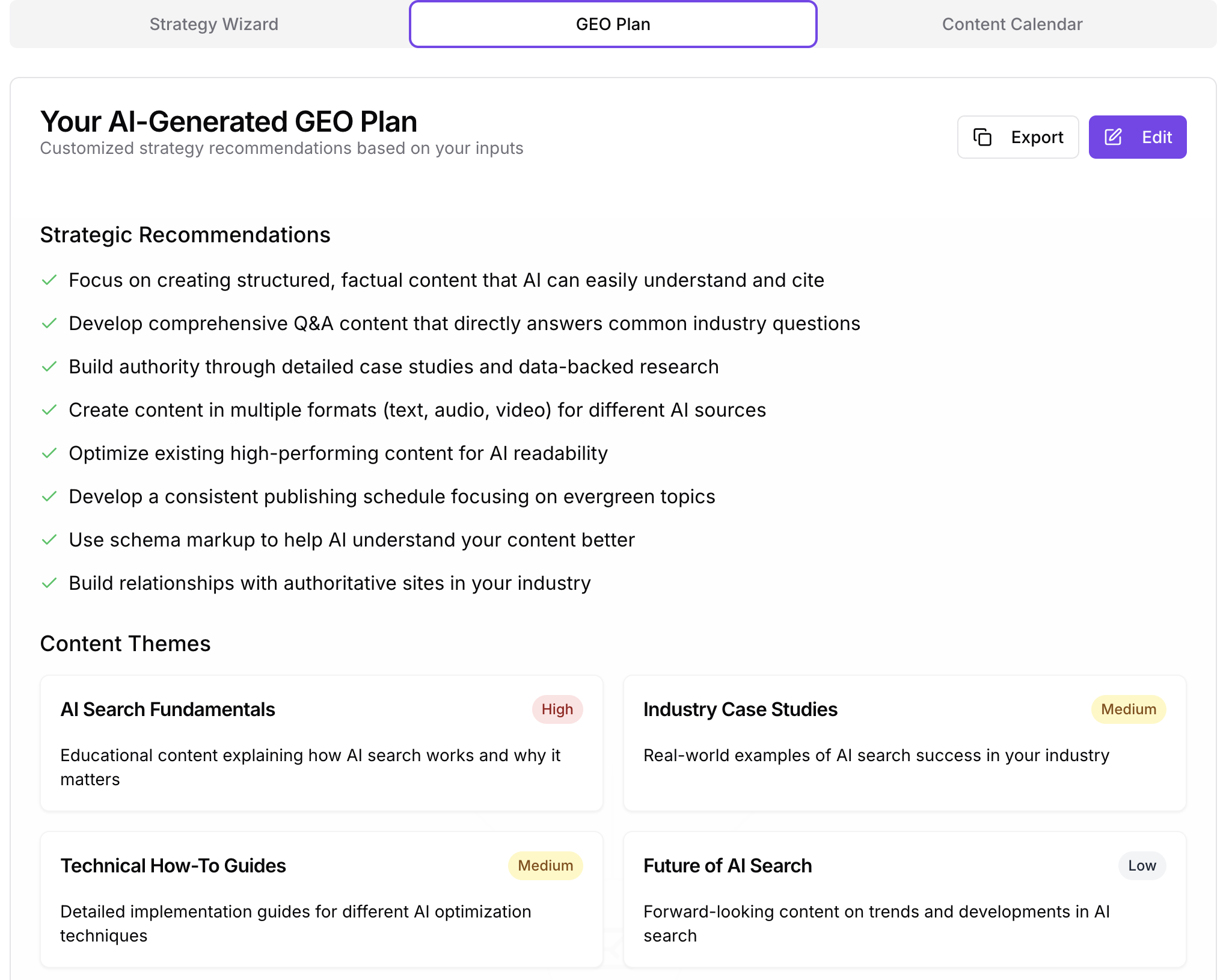 Review Your GEO Plan